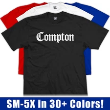 Compton Old English T-Shirt | Eazy E NWA Dr. Dre Straight Outta Mens Tee Shirt