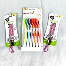 Munchkin Infant Baby Feeding Spoons  Pacifier Clip Shower Gift
