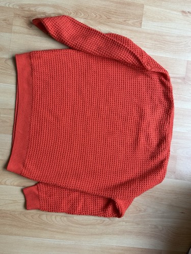 Topshop Knitted Orange mesh jumper top UK 10 - Picture 7 of 10