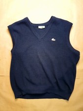 Lacoste Chemise Herren Pullunder Ärmellos Pullover M V-Ausschnitt Vintage 80er