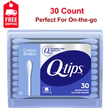 Q-tips Swabs Travel Pack 30 Count - Cotton, On-the-Go Beauty and Cleaning Uses