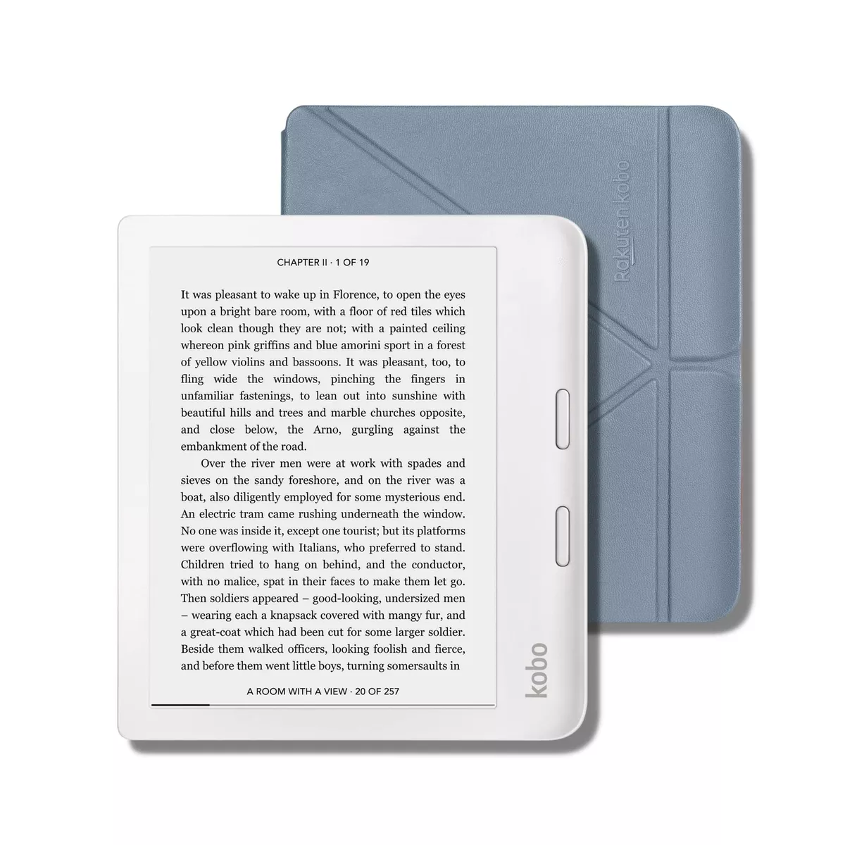 Kobo Libra 2 White Bundle with Slate Blue SleepCover | eBay