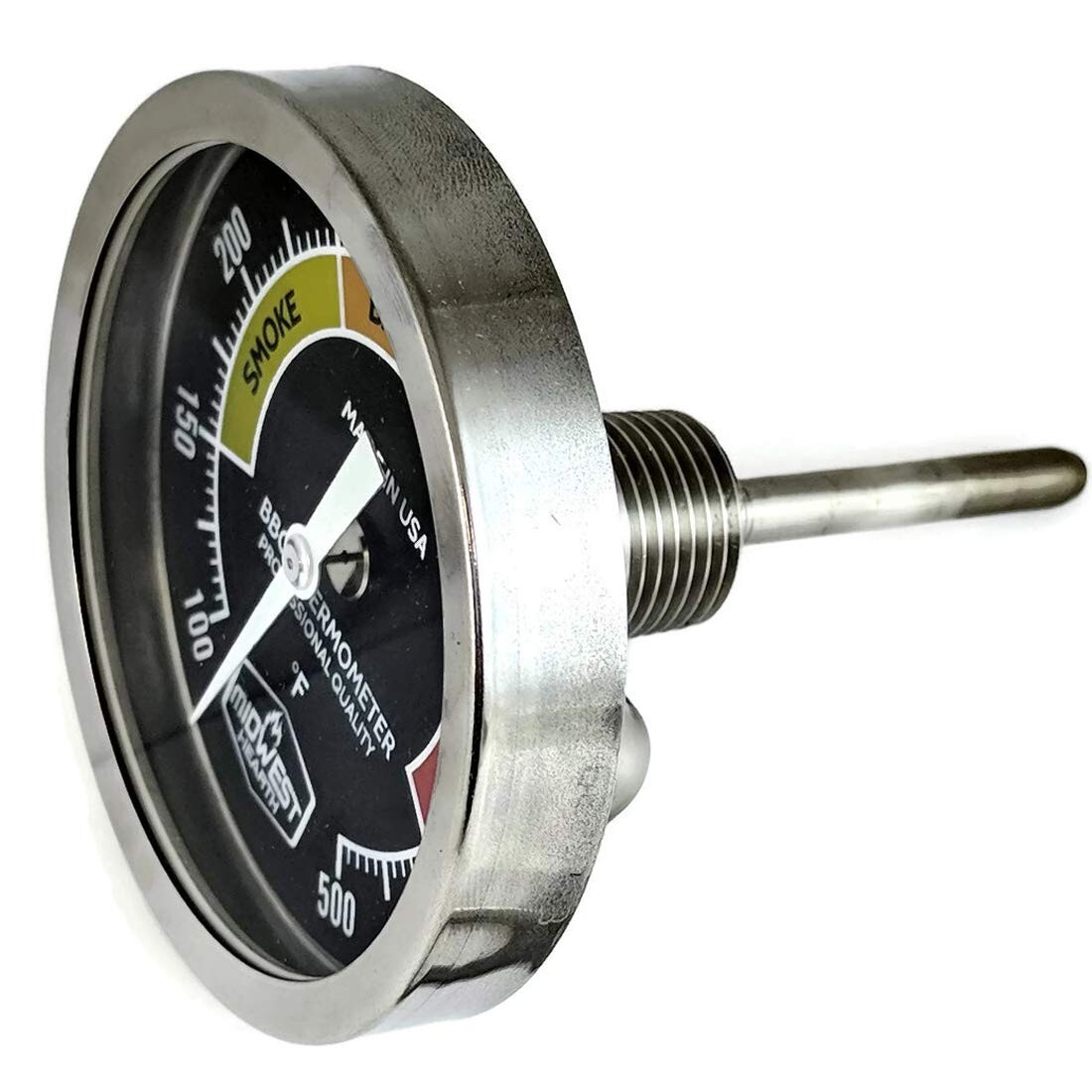 BBQ Smoker Thermometer for Barbecue Grill, Pit, Barrel 3" Dial 4" Stem Length...