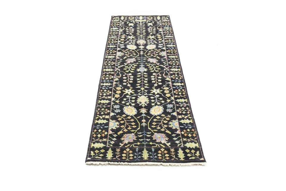 2'5X8 ft Black Tree of Life Chobi Oriental Runner Rug Floral Kitchen Carpet - Image 4 of 4