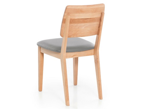 Polsterstuhl Esstischstuhl Stuhl Sessel NETRON Buche Kunstlederbezug Silvercreme - Bild 2 von 2