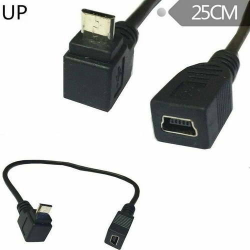 Micro USB Male Down/ Up/ Left/ Right Angle to Mini 5pin Female OTG Data Cable - Picture 8 of 9