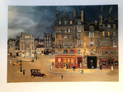 MICHEL DELACROIX Place Saint-Michel au ciel d orage PARIS FRANCE POST CARD