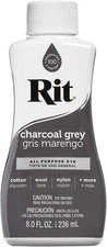 Rit All-Purpose Liquid Dye Charcoal Grey 8oz For Wood Cork Paper Wicker,Fabric