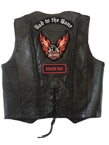 Hot Leathers Men Women Motorcycle Leather Vest Harley Patches Size Small