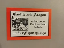 PERSPECTIVE Time Line Game 1992 card used CASTILE & ARAGON History free ship