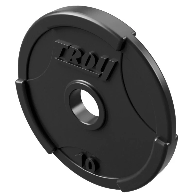 Juego de pesas Troy con cubierta de goma entrelazada agarre olímpico - Juego de 300 lb - NUEVO Foto 4 de 4