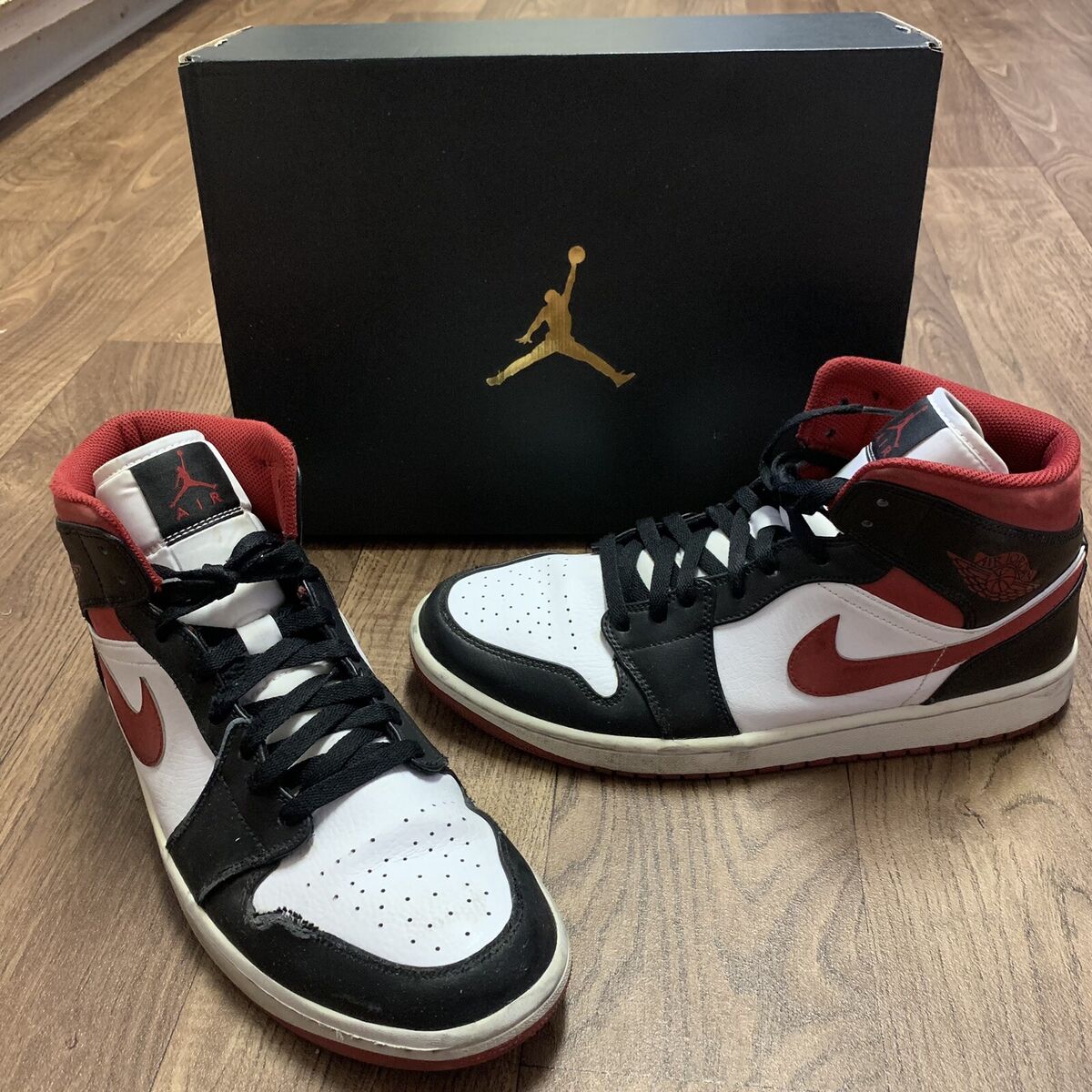 Nike Air Jordan 1 Mid Shoes w/Box ~ White/Gym Red-Black Nike Air Jordan 1 Mid Shoes w/Box ~ White/Gym Red-Black