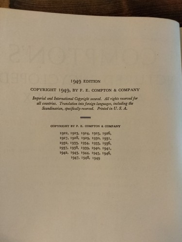 Vintage 14 Band Compton's abgebildete Enzyklopädie 1940er Jahre A-Z *fehlendes S* - Bild 6 von 8