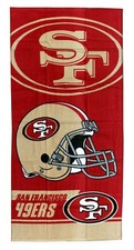 Toalla de playa de lujo 100 % algodón con licencia de los San Francisco 49'ers NFL - NUEVA CON ETIQUETAS
