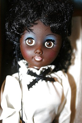 1890's Bell System 15'' Black Telephone Operator Doll Rare OIB