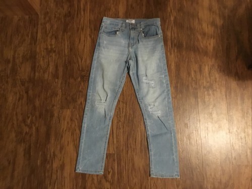 Denizen by Levi’s Boys Distressed Light Blue Denim Jeans 12 Taper - Picture 2 of 8