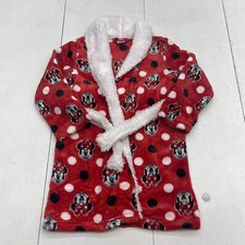 Disney Junior Red Minnie Mouse Robe Toddler Girls Size 4T/5T