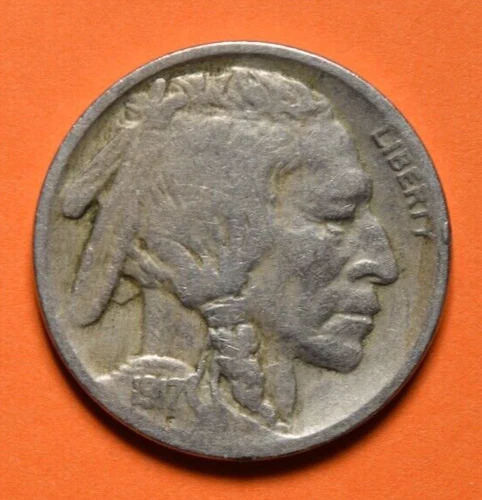 1917 Indian Head Buffalo Nickel ~ VG VERY GOOD ~ 5 Cent Piece ~ 5c US Coin