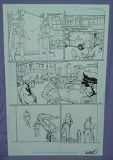 The Flash #34 Original Art Page  SIGNED by Pop Mhan - DC Comics 11 x 17