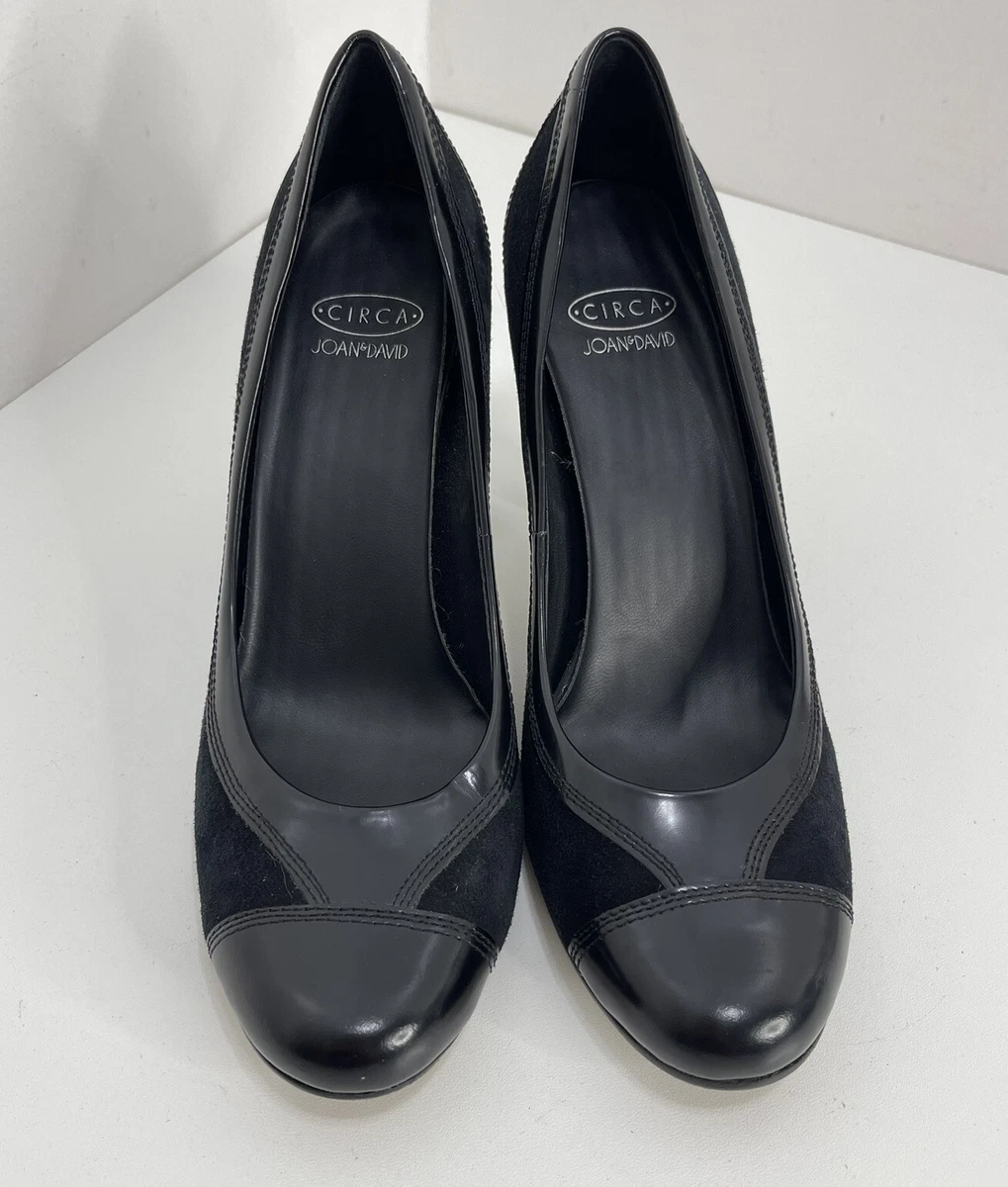 Circa Joan David Black Leather suede Pumps Heels Size 6.5
