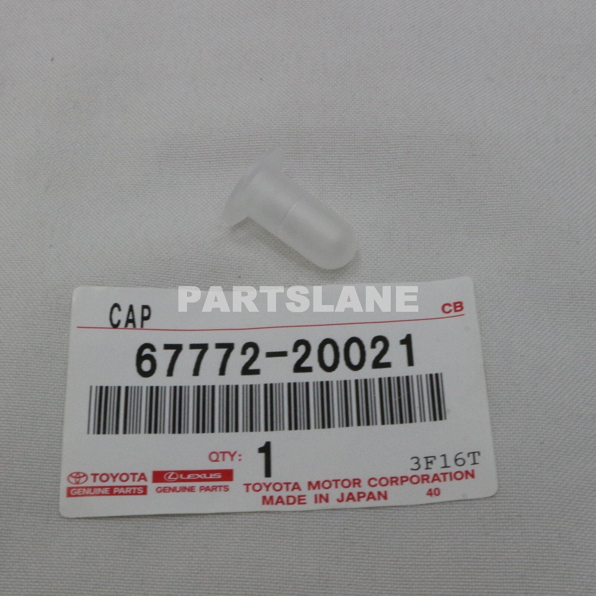 67772-20021 Toyota OEM Genuine CAP, BACK DOOR CENTER GARNISH