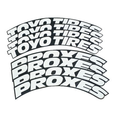 White TOYO TIRES PROXES Car Tire Lettering Sticker 1.38