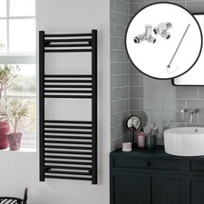 Bellerby Dual Fuel Heated Towel Rail / Bathroom Radiator, Gas Electric, Black