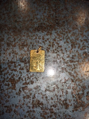 Médaille Pendentif Zodiac Verseau En Vermeil - Plaqué Or, Poinçon Minerve, Occasion