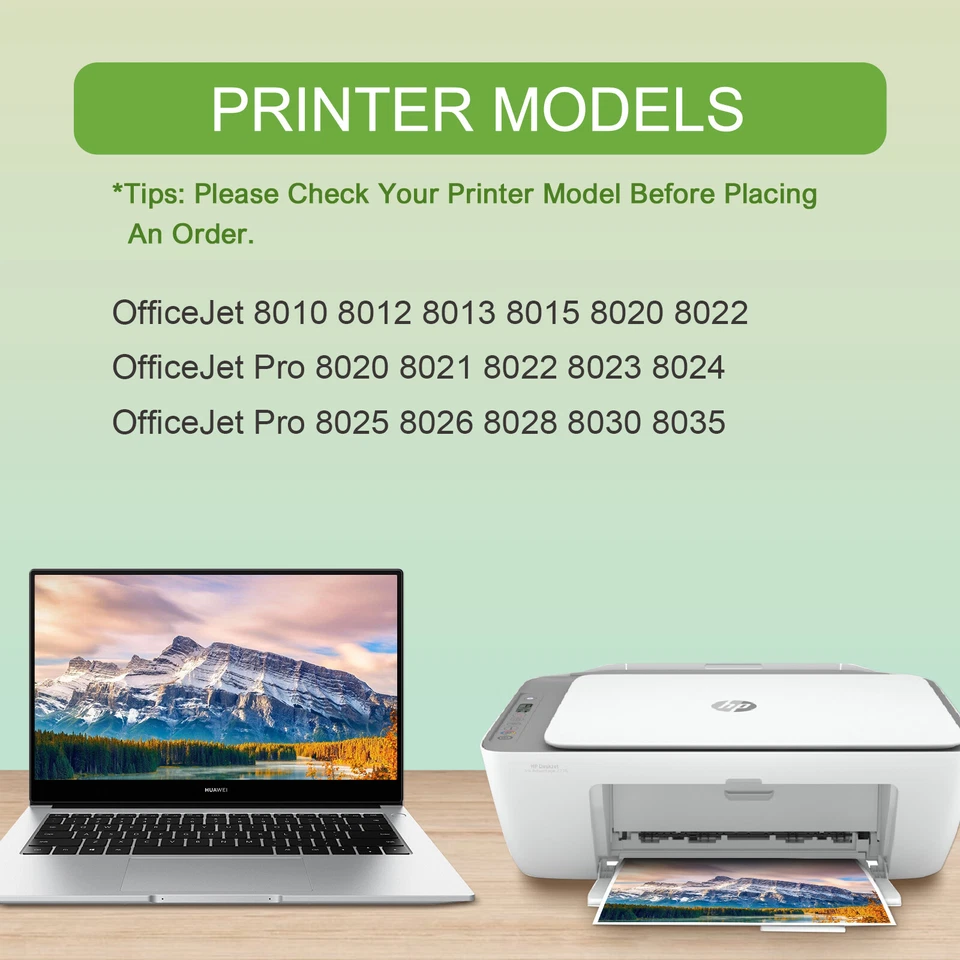 Paquete de 4 combinaciones de tinta 910XL con chip para HP OfficeJet Pro 8010 8015 8020 8022 8025 8028 Foto 3 de 4