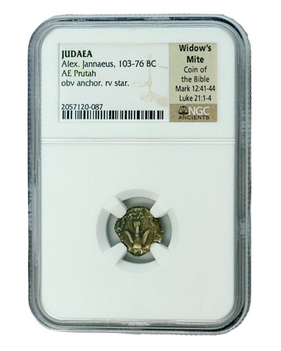 Widow's Mite NGC Certified Judean Prutah 103-76 BC Biblical Ancient Coin EX