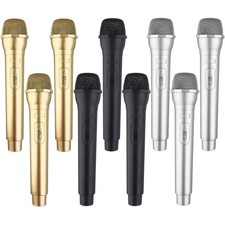 6 Pack Plastic Toy Fake Microphone Prop for Karaoke Stage Party 3 Colors