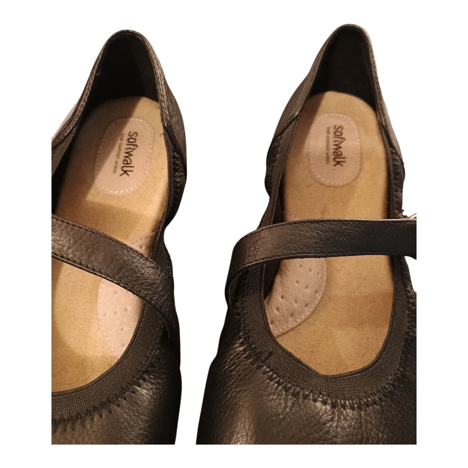 Zapatos Mary Jane de ballet de cuero suave con punta cerrada redonda plana para mujer talla 8M Foto 2 de 4