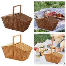 Cestino Da Portata in Rattan Imitazione Fatto a Mano Cestino Da Picnic in