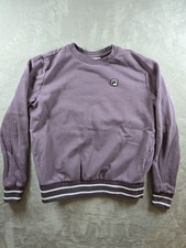 Fila Sport Womens Small Purple Crew Neck Sweatshirt Varsity Sweater Fleece