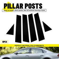 Fits 2011-19 Volkswagen Passat Post Gloss Black Pillar Door Window Trim Cover N