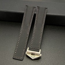 Black Sailcloth Nylon Watch with Deployment Clasp For TAG Heuer Carrera Monaco