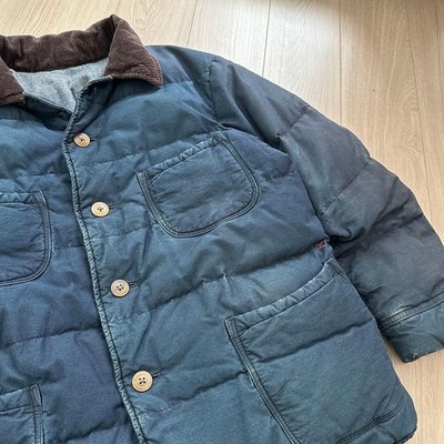 【45rpm】Indigo Corduroy Down Jacket / 4 45rpm 45R Indigo Blue Cotton Corduroy Down Jacket Coat Men's Size