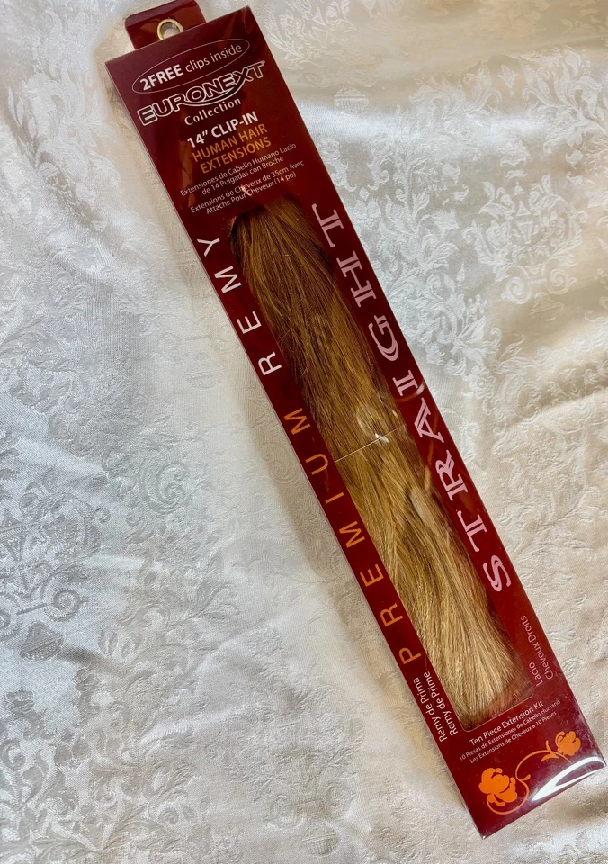 EURONEXT Premium REMY 14” Clip-In Human Hair Extensions in Caramel Blonde EC3167 - Image 2 of 4