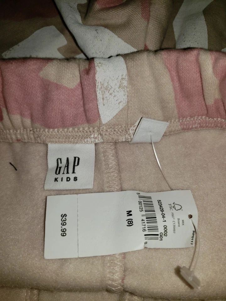 Pantalones deportivos estilo jogger rosa con logotipo Gap Kids bolsillos largos niños talla M 8 Foto 3 de 3