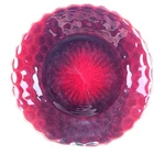 Vintage Anchor Hocking Red Ruby Bubble Glass 9 1/2" Dinner Plate Display Platter