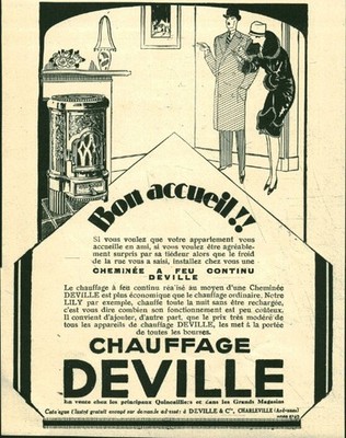 Vintage Deville Heating 1927 Magazine Issue Advertising