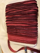 1/4  Twist Cord With 1/2  Lip -Piping Trim 31 Yards Lot Cranberry Red