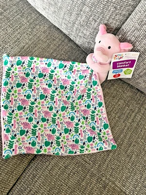 POUNDLAND "SMALL & BRIGHT" ELEPHANT COMFORTER BRAND NEW pink soft toy blanket