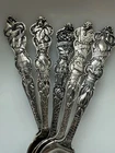 Set of 5 STERLING SILVER Antique Wallace ZODIAC Spoons Teaspoons  scrap or not