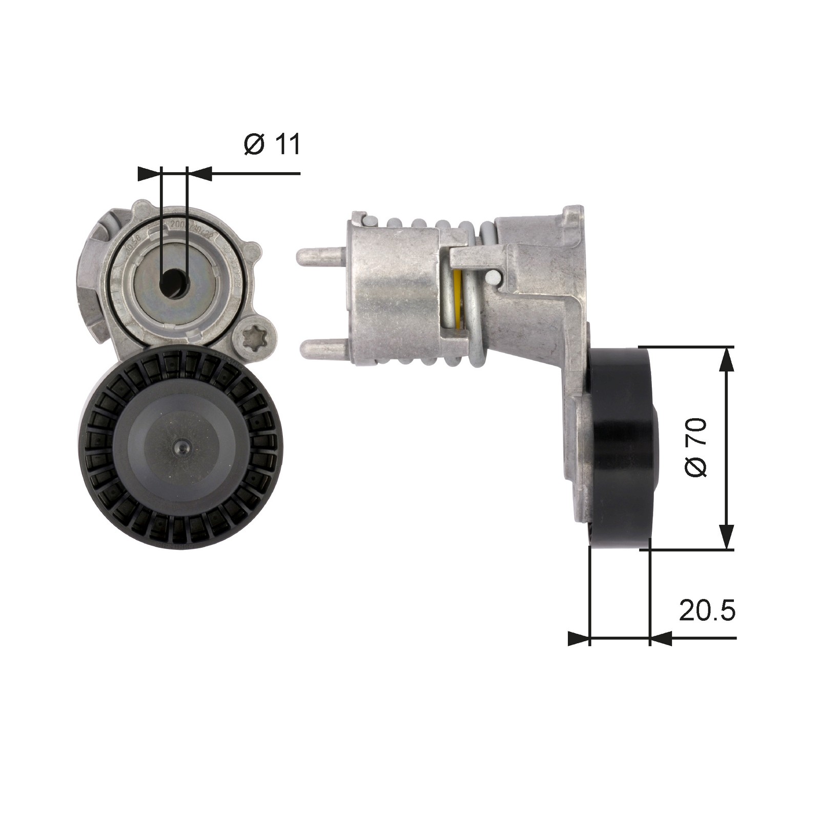 Aux Belt Tensioner fits VOLVO V40 52, 526 2.0 2.5 2.0D 12 to 16 Drive V-Ribbed - Image 4