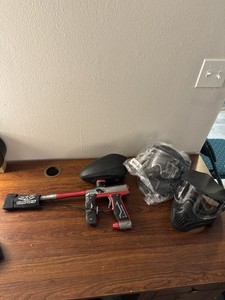 Empire Axe Paintball Marker Package with Hopper, Barrel Cover, VForce Mask