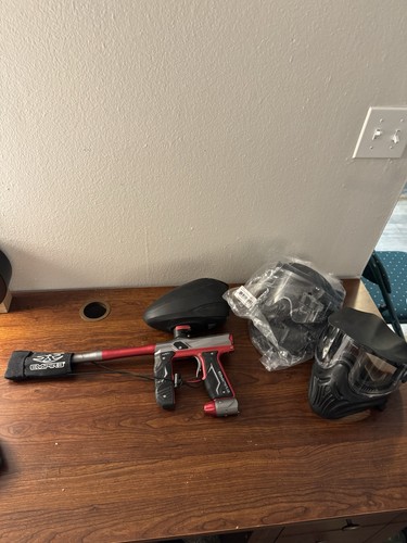 Empire Axe Paintball Marker Package with Hopper, Barrel Cover, VForce Mask
