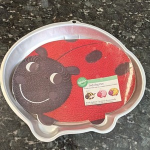 Wilton Ladybug Shaped Cake Pan Aluminum Silver Mold 2-Layer 2105-2038