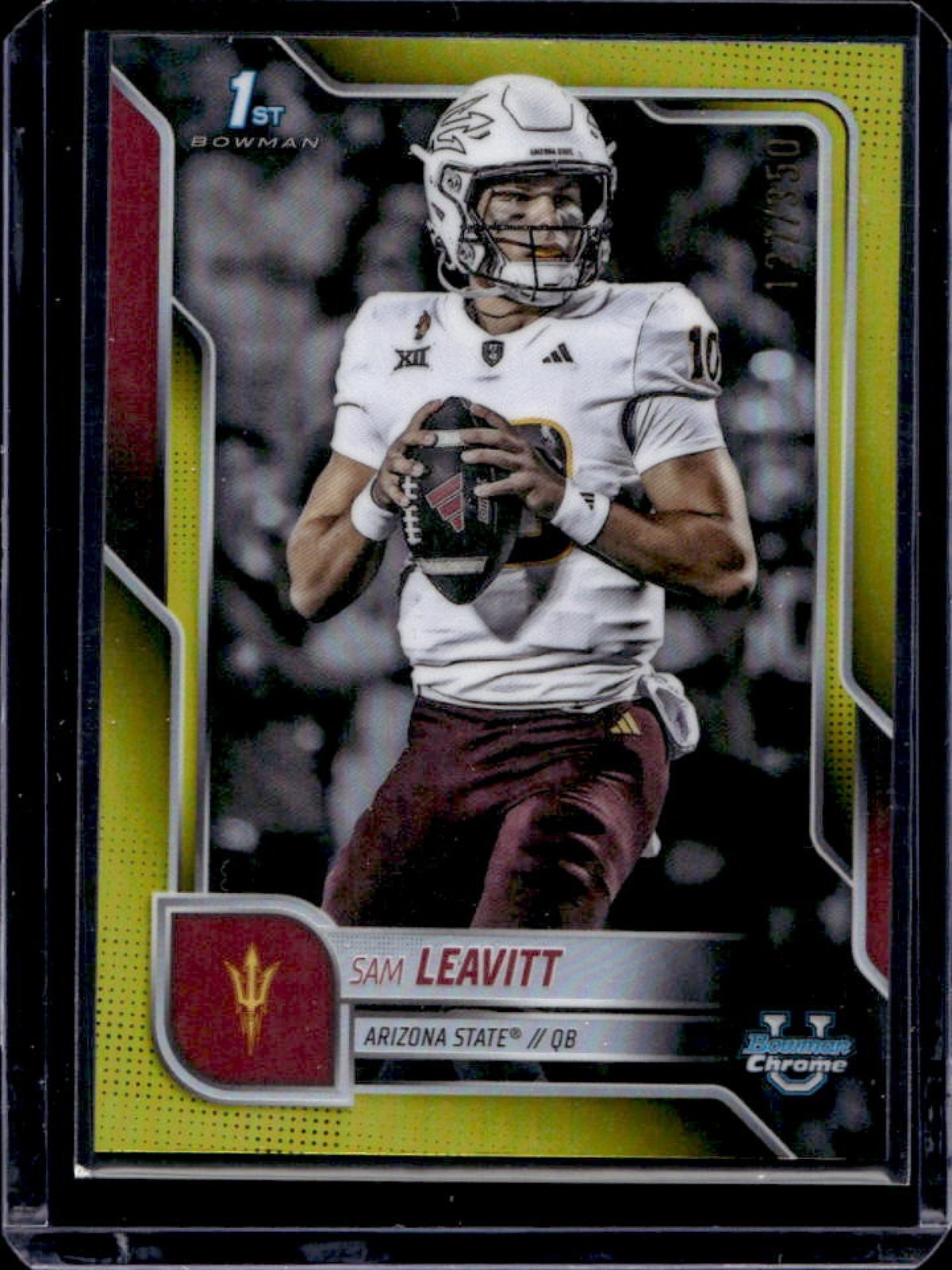 2025 Bowman Chrome U Sam Leavitt Yellow Refractor 1st #/350