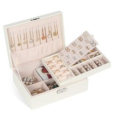 Schmuckkasten 2 Schichten Schmuckkästchen Aufbewahrungsbox Schmuckkoffer